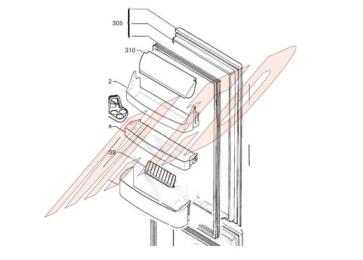 Porte refrigerateur avec joint