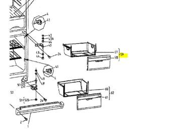 Tiroir supérieur ou intermediaire congelateur