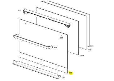 Vitre exterieur de porte