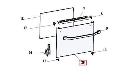 Vitre exterieur de porte