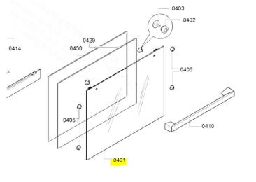 Vitre exterieur de porte