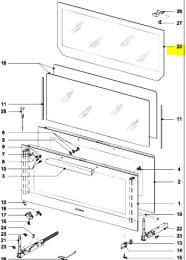 Vitre intérieure de porte