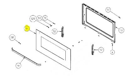 Vitre exterieur de porte