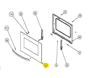 Vitre exterieur de porte