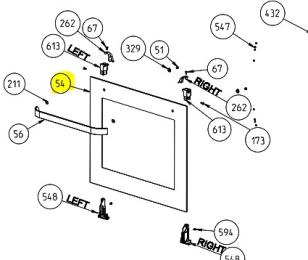 Vitre exterieur de porte