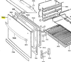 Vitre exterieur de porte